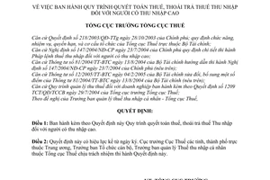 Quyết định 1640/QĐ-TCT quy trình quyết toán thuế thoái trả thuế thu nhập người có thu nhập cao