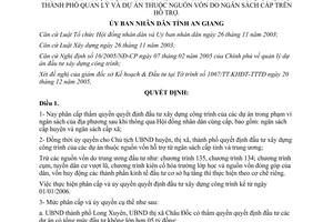 Quyết định 3399/2005/QĐ-UBND phân cấp thẩm quyền quyết định đầu tư xây dựng