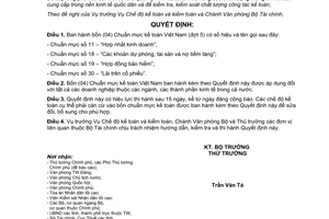 Quyết định 100/2005/QĐ-BTC  bốn 04 chuẩn mực kế toán Việt Nam đợt 5