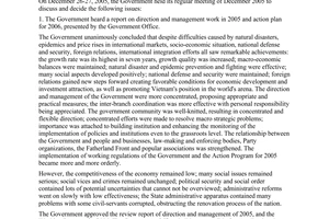 Resolution No. 17/2005/NQ-CP, the Government's regular meeting - December 2005