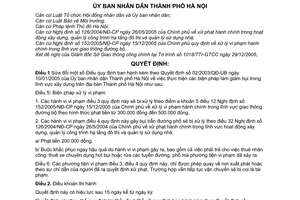 Quyết định 241/2005/QĐ-UB sửa đổi Quy định thực hiện biện pháp giảm bụi lĩnh vực xây dựng địa bàn Hà Nội