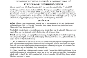 Quyết định 250/2005/QĐ-UBND bổ sung chức năng tham gia bảo vệ trật tự an toàn DL