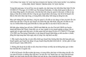 Chỉ thị 24/2005/CT-UBND chống lãng phí thất thoát trong đầu tư xây dựng Đắk Lắk