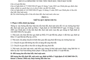 Thông tư 120/2005/TT-BTC thu tiền thuê đất, thuê mặt nước hướng dẫn thực hiện Nghị định 142/2005/NĐ-CP