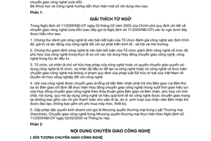 Thông tư 30/2005/TT-BKHCN chuyển giao công nghệ hướng dẫn Nghị định 11/2005/NĐ-CP