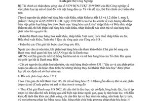 Công văn 32/BTC-CST phân loại để xác định mã số hàng hoá mặt hàng dầu cọ