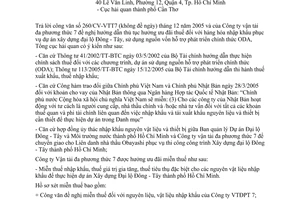 Công văn 47/TCHQ-KTTT ưu đãi thuế hàng hóa nhập khẩu thuộc dự án ODA