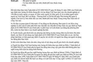 Công văn 120/LĐTBXH-TL triển khai thực hiện NĐ 03/2006/NĐ-CP