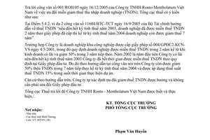 Công văn 140/TCT-ĐTNN ưu đãi miễn giảm thuế thu nhập doanh nghiệp (TNDN)