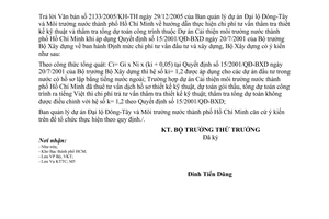 Công văn 99/BXD-KTTC chi phí tư vấn theo QĐ 15/2001/QĐ-BXD