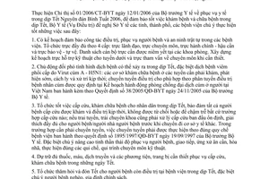 Công văn 286/BYT-ĐTr đảm bảo công tác KCB trong dịp Tết