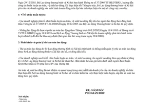 Công văn 26/SLĐ-BXH huấn luyện an toàn vệ sinh lao động