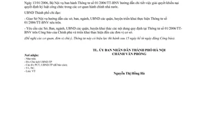 Công văn 289/UB-NC thực hiện Thông tư 01/2006/TT-BNV ngày 13/01/2006 của Bộ Nội vụ