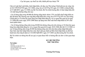 Công văn 1360/BTC-CST thuế nhập khẩu mặt hàng đường trắng