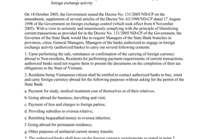 Official Dispatch No. 497/NHNN-QLNH3 of January 25, 2006, guiding the implementation of the Decree No. 131 of the Government