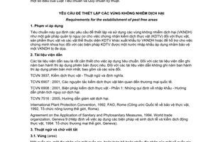 Tiêu chuẩn quốc gia TCVN 7515:2005 (ISPM No.4 : 1996  có sửa đổi) về Yêu cầu để thiết lập các vùng không nhiễm dịch hại