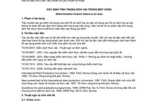 Tiêu chuẩn quốc gia TCVN 7517:2005 (ISPM No.8 : 1998 , có sửa đổi) về Xác định tình trạng dịch hại trong một vùng