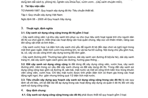 Tiêu chuẩn xây dựng Việt Nam TCXDVN 362:2005 về quy hoạch cây xanh sử dụng công cộng trong các đô thị - tiêu chuẩn thiết kế do Bộ Xây dựng ban hành