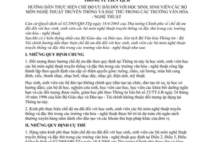 Thông tư liên tịch 13/2006/TTLT-BVHTT-BTC hướng dẫn chế độ ưu đãi học sinh viên bộ môn nghệ thuật truyền thống đặc thù trong trường văn hóa nghệ thuật