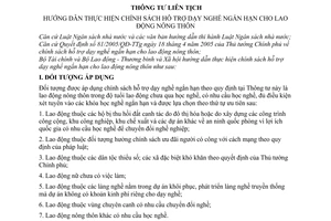 Thông tư liên tịch 06/2006/TTLT-BTC-BLĐTBXH hướng dẫn chính sách hỗ trợ dạy nghề ngắn hạn cho lao động nông thôn