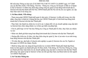 Chỉ thị 03/2006/CT-UBND quản lý hoạt động kinh doanh đại lý Internet địa bàn thành phố Hà Nội