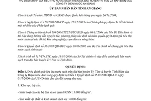 Quyết định 05/2006/QĐ-UBND điều chỉnh giá tiêu thụ nước sạch trên địa bàn huyện