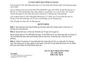 Quyết định 04/2006/QĐ-UBND quản lý nhà nước về thương mại An Giang