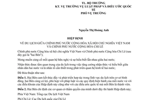 Hiệp định du lịch giữa Việt Nam Chi-lê 2006