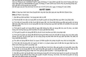 Quyết định 05/2006/QĐ-UBND giá các loại đất năm 2006