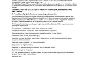 Circular No. 01/2006/TT-BTNMT of January 23, 2006 guiding the implementation of a number of contents of The Government's Decree No. 160/2005/Nd-Cp of