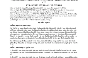 Quyết định 09/2006/QĐ-UBND chức năng, nhiệm vụ, quyền hạn cơ cấu tổ chức Sở Y tế