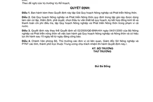 Quyết định 07/2006/QĐ-BNN  Giá quy hoạch Nông nghiệp Phát triển Nông thôn