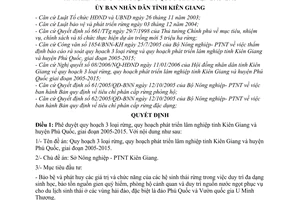 Quyết định 05/2006/QĐ-UBND quy hoạch 3 loại rừng