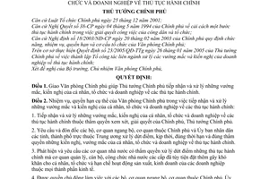 Quyết định 22/2006/QĐ-TTg giao nhiệm vụ xử lý vướng mắc, kiến nghị cá nhân, tổ chức doanh nghiệp thủ tục hành chính