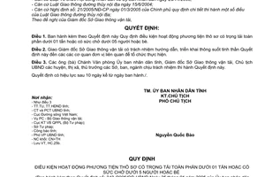 Quyết định 343/2006/QĐ-UBND điều kiện hoạt động phương tiện thô sơ