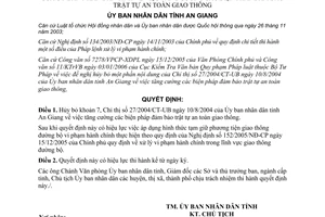 Quyết định 06/2006/QĐ-UBND đảm bảo trật tự an toàn giao thông An Giang