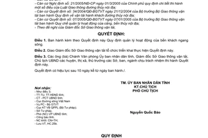 Quyết định 342/2006/QĐ-UBND  quản lý hoạt động bến khách ngang sông