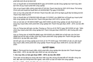 Quyết định 284/QĐ-UBND năm 2006 phát triển công nghiệp tỉnh Thanh Hoá