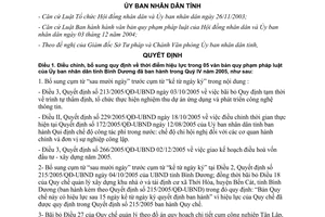 Quyết định 30/2006/QĐ-UBND đỉều chỉnh sai sót hiệu lực văn bản Bình Dương