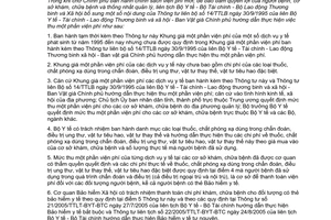 Thông tư liên tịch 03/2006/TTLT-BYT-BTC-BLĐTB&XH  thu một phần viện phí