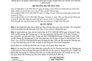 Quyết định 08/2006/QĐ-BTM Quy chế chợ biên giới,cửa khẩu,trong Khu Kinh tế cửa khẩu trên đất liền giữa Việt Nam với các nước chung biên giới