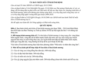 Quyết định 11/2006/QĐ-UBND kiên cố hóa kênh mương 2006 2010 Bình Định