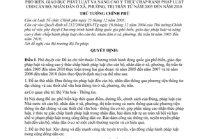 Quyết định 28/2006/QĐ-TTg đề án chương trình hành động quốc gia, giáo dục pháp luật nâng cao ý thức cán bộ,nhân dân xã phường thị trấn 2005-2010