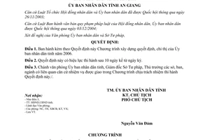 Quyết định 01/2006/QĐ-UBND chương trình xây dựng quyết định chỉ thị An Giang