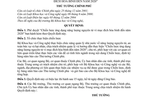 Quyết định 01/2006/QĐ-TTg Chiến lược ứng dụng năng lượng nguyên tử mục đích hòa bình đến 2020
