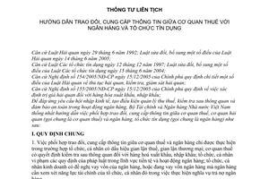 Thông tư liên tịch 01/2006/TTLT-BTC-NHNN  hướng dẫn trao đổi, cung cấp thông tin giữa cơ quan thuế với ngân hàng và tổ chức tín dụng