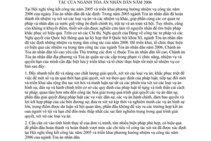 Chỉ thị 01/2006/CT-CA triển khai tổ chức thực hiện nhiệm vụ trọng tâm công tác ngành Tòa án nhân dân tối cao năm 2006