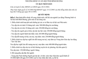 Quyết định 02/2006/QĐ-UBND điều chỉnh bổ sung chính sách chế độ