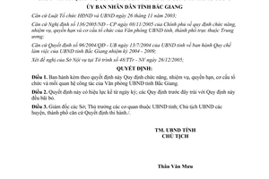 Quyết định 01/2006/QĐ-UB Quy định chức năng nhiệm vụ quyền hạn cơ cấu tổ chức