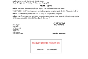 Quyết định 01/2006/QĐ-BXD TCXDVN 362:2005 "Quy hoạch cây xanh sử dụng công cộng trong đô thị - Tiêu chuẩn thiết kế"